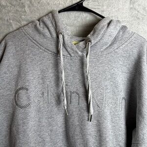 Calvin Klein Gray Size Large - Women's Hoodie Chevron Lettering